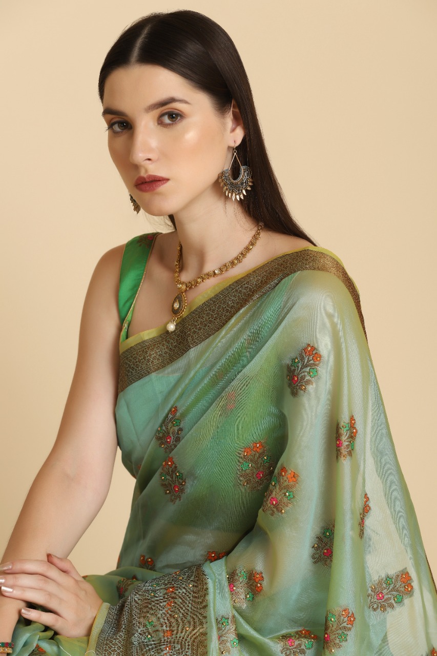 Asisa Natasha 9301-9306 Organza Silk With Stone Work Saree