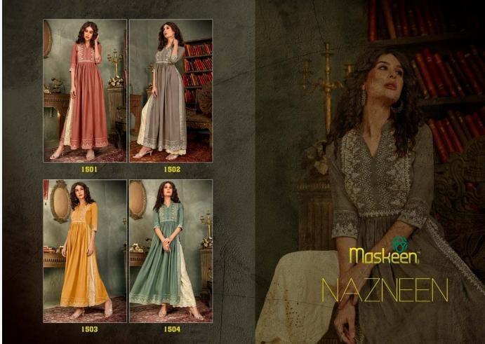 Maisha-Maskeen-Nazneen-Rayon-Fabric-Kurti-with-Lucknowi-plazzo